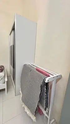 a towel rack in a room with a mirror at Mimi's Nest - Fully furnished, wifi at Tronoh in Teronoh