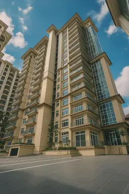 a large apartment building with a lot of windows at Riverine Sapphire, 10-3A in Gua Sai