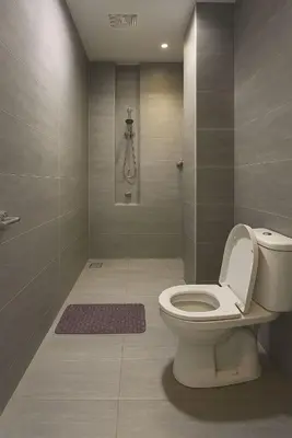 a bathroom with a toilet and a shower at 2 Connecting Room, Riverine Diamond, 5A & 5B in Gua Sai