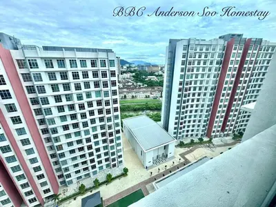 a view of two tall buildings in a city at BBC Anderson Soo Homestay in Ipoh