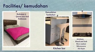 a collage of pictures of a room with a bed at Casa Innova Homestay, Bertam Penang in Kepala Batas