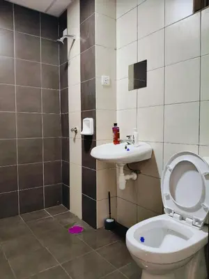a bathroom with a toilet and a sink at Ryhan-Cha Homestay near Afamosa Waterpark in Gua Sai