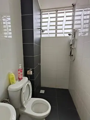 a bathroom with a toilet and a sink at Bertam Perdana Homestay