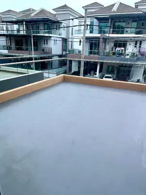 a view of a building from the top of a roof at MU Homestay in Simpang Ampat