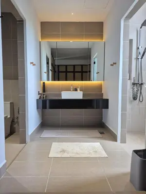 a bathroom with a sink and a mirror at Seaview Master Room - Ensuite Bath in Butterworth in Butterworth