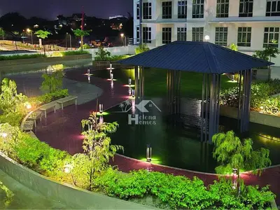 a building with a gazebo next to a river at d10 The Anderson Ipoh Family Stay 2BR in Ipoh