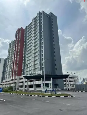 a large building in a city with a parking lot at a04 The Anderson Ipoh Family Stay 2BR in Ipoh