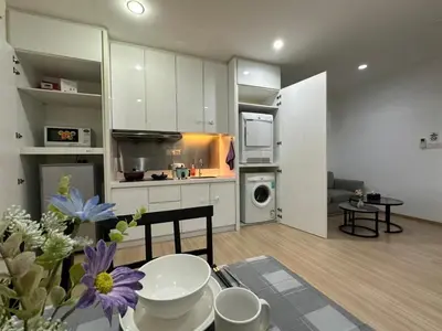 a kitchen and living room with a table and a dining room at Wonderful Seaview Studio 4Pax 118 Island Plaza in George Town