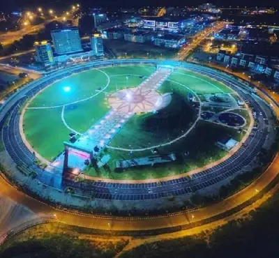 an aerial view of a park at night at Valya Hotel, Ipoh in Ipoh