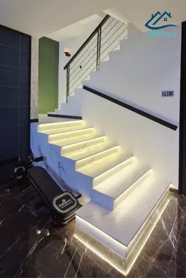 a treadmill laying on the floor next to stairs at Landed Spacious House at Cangkat Delima Gelugor Penang in Gelugor