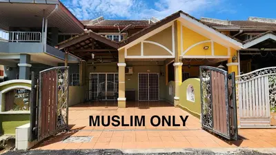 a house with a misiman only sign in front of it at Afnaz Homestay Penang in Perai