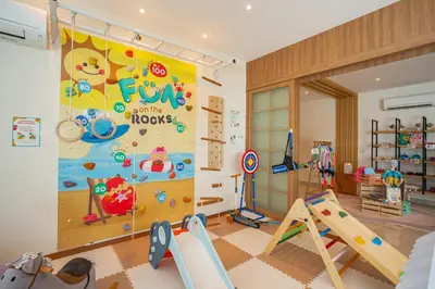 a childrens room with a play room with a play room at Cheekaaboo Playhouse Ipoh I Private Pool Family Stay with Indoor Playzone in Ipoh