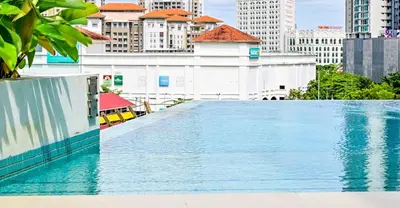 a large swimming pool on top of a building at Modern Luxury Villa Hinai by Simple Sanctuary in George Town