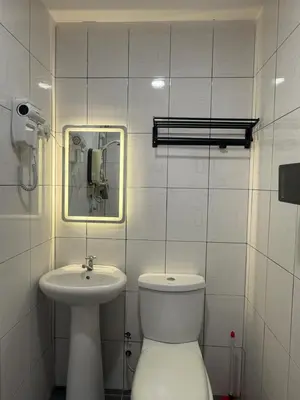 a bathroom with a toilet and a sink at MR Homestay HotelStyle Room Hutan Melintang in Hutan Melintang