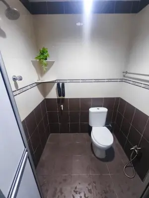a bathroom with a toilet and a shower at Dreamy Stay Penang in Butterworth