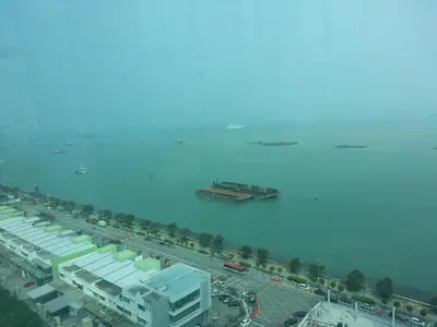 an aerial view of a large body of water at Premier Suite at Maritime in George Town