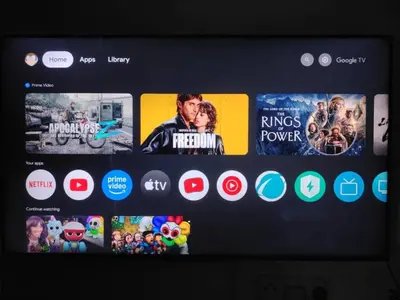 a tablet screen with various movies and tv channels at Sam Hotel Sitiawan in Sitiawan
