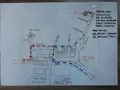 a drawing of a map of the subway at Teratak Opah Kamunting in Taiping