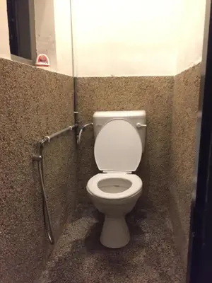 a bathroom with a toilet in a stall at Hikers Sleep Port Guesthouse in Cameron Highlands