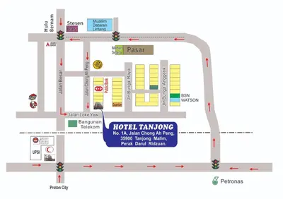 a map of the hotel kangaroo at Hotel Tanjong in Tanjung Malim