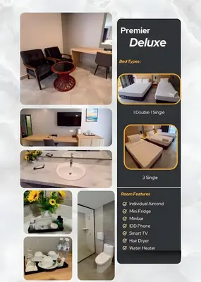 a collage of different pictures of a room at Coral Bay Resort in Pangkor