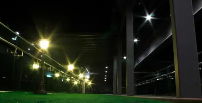 a row of street lights at night at H2H - Nichole Maison - Majestic Ipoh in Ipoh