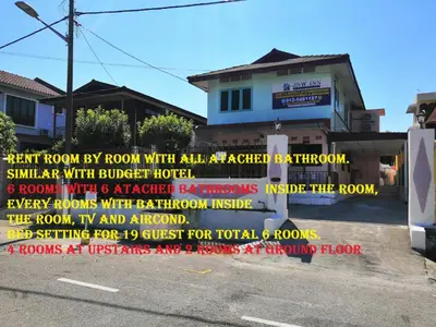 a sign on the side of a building at JSW Inn in Gelugor