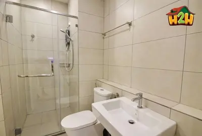 a bathroom with a toilet and a shower and a sink at H2H - Sweet Cottage - Octagon in Ipoh
