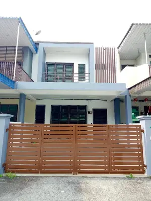 a house with a wooden gate in front of it at Kampar Sakura 3 Landed in Kampar