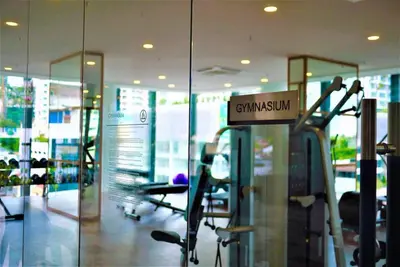 a sign on the side of a gymnasium at Landmark By Katana 4BR Romantic Seaview Homestay Gurney\u65e0\u654c\u6d77\u666f\u56db\u623f\u5957\u623f in Tanjong Tokong