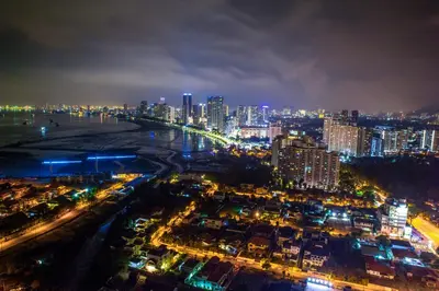 a city lit up at night with lights at Landmark by Katana 3BR Romantic Luxury Seaview Homestay Gurney\u65e0\u654c\u6d77\u666f\u4e09\u623f\u5957\u623f in Tanjong Tokong