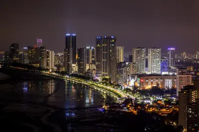 a view of a city at night with lights at Landmark by Katana 3BR Romantic Luxury Seaview Homestay Gurney\u65e0\u654c\u6d77\u666f\u4e09\u623f\u5957\u623f in Tanjong Tokong