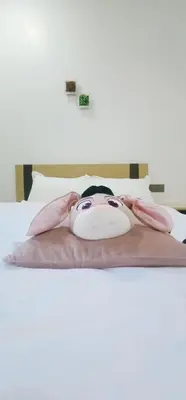 a person laying on a bed with a pacifier at Cozy Corner House #4 Bedroom #3 Bathroom in Ipoh
