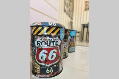 a can ofroute beer sitting on the floor at PANGKOR 66’s HOME in Kampong Sungai Udang