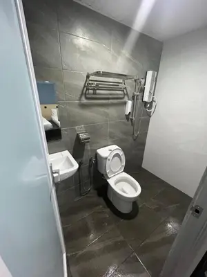 a bathroom with a toilet and a sink at OU INN Cameron Highlands ,Ferm Nyonya Restaurant in Tanah Rata