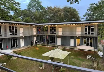a building with an umbrella in front of it at 1108 Carebin Slim River in Slim River