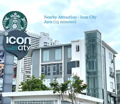 a building with a sign in front of it at Entire Cozy Home 16 • 3 bedroom @ Alma Bukit Mertajam in Bukit Mertajam