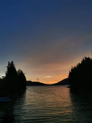 a view of a lake at sunset at Rustic one bedroom unit for 4pax by Jomy Management in Lumut