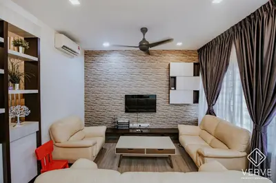 a living room with two couches and a tv at Ipoh Mansion House 21 by Verve (14pax) EECH74 in Ipoh