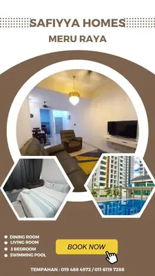 a flyer for a new real estate home in aominium at SAFIYYA HOMES MERU RAYA - WIFI/NETFLIX in Ipoh