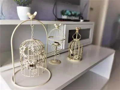 three bird cages sitting on a counter in a room at WOODSBURY PREMIER LUXURY SUITE 2B2R 2MIN SUNWAY in Butterworth