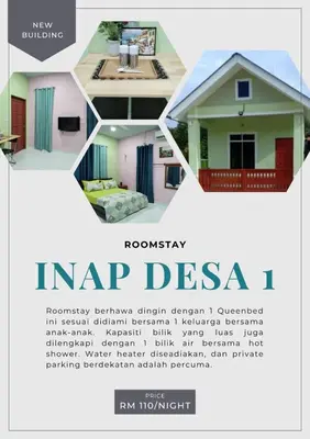 a flyer for a real estate agency with a house at Inap Desa 1 in Kampong Siput