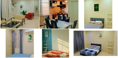 a collage of four pictures of a room at Park Villa Homestay in Sungai Petani