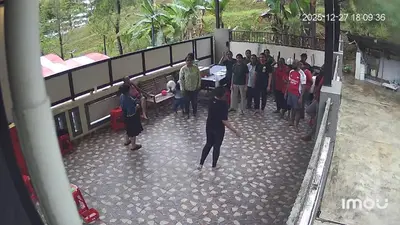 a group of people waiting to get on a bus at 15PAX 3 BR, Kids Swimming Pool, Pool table, BBQ near Spice ARENA, Airport Penang in Bayan Lepas