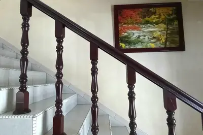 a painting on the wall next to some stairs at 5 Bedroom 2 Bathrooms End-lot House, 3 parkings - Ipoh, Tambun in Ipoh