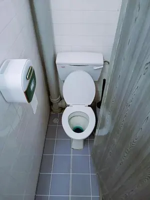 a small bathroom with a toilet in a stall at Jo-Rumah 3 Bedroom Apartment Jelutong Georgetown Penang Free WIFI in Jelutong