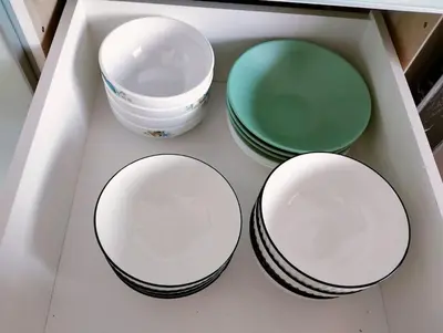 four plates and bowls in a white box at Onsen Suite at Sunway Lost World Tambun in Ipoh