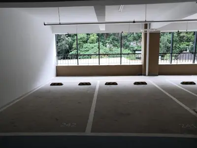 an empty room with a large window in a building at Studio in Sunway Onsen @ Lost World of Tambun for 4 in Ipoh