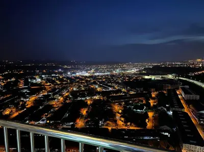 an aerial view of a city at night at Ulike homestay~3room~The Venus~Manjung~Lumut in Seri Manjung
