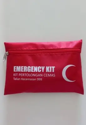 a red emergency kit with a c on it at IPOH CITY CENTRE Majestic Homestay Pool View 3 mins Walking to Famous Food Places & 15mins to Old Town Ipoh by Happy Homestay in Ipoh
